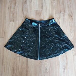 Lip Service Faux Leather Zippered Gothic Skirt